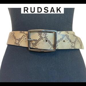 Rudsak NWOT brown tan snake print belt size small